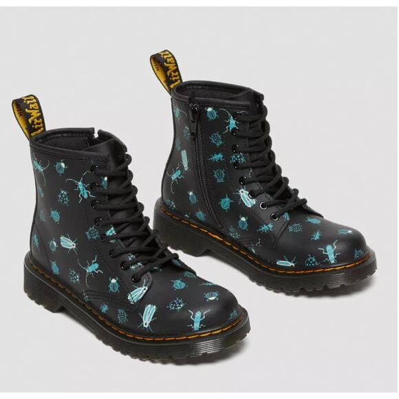 Dr. Martens Other - Dr. Martens Junior 1460 Glow Dark Bugs Lace Up Boots Black and Blue Size 3